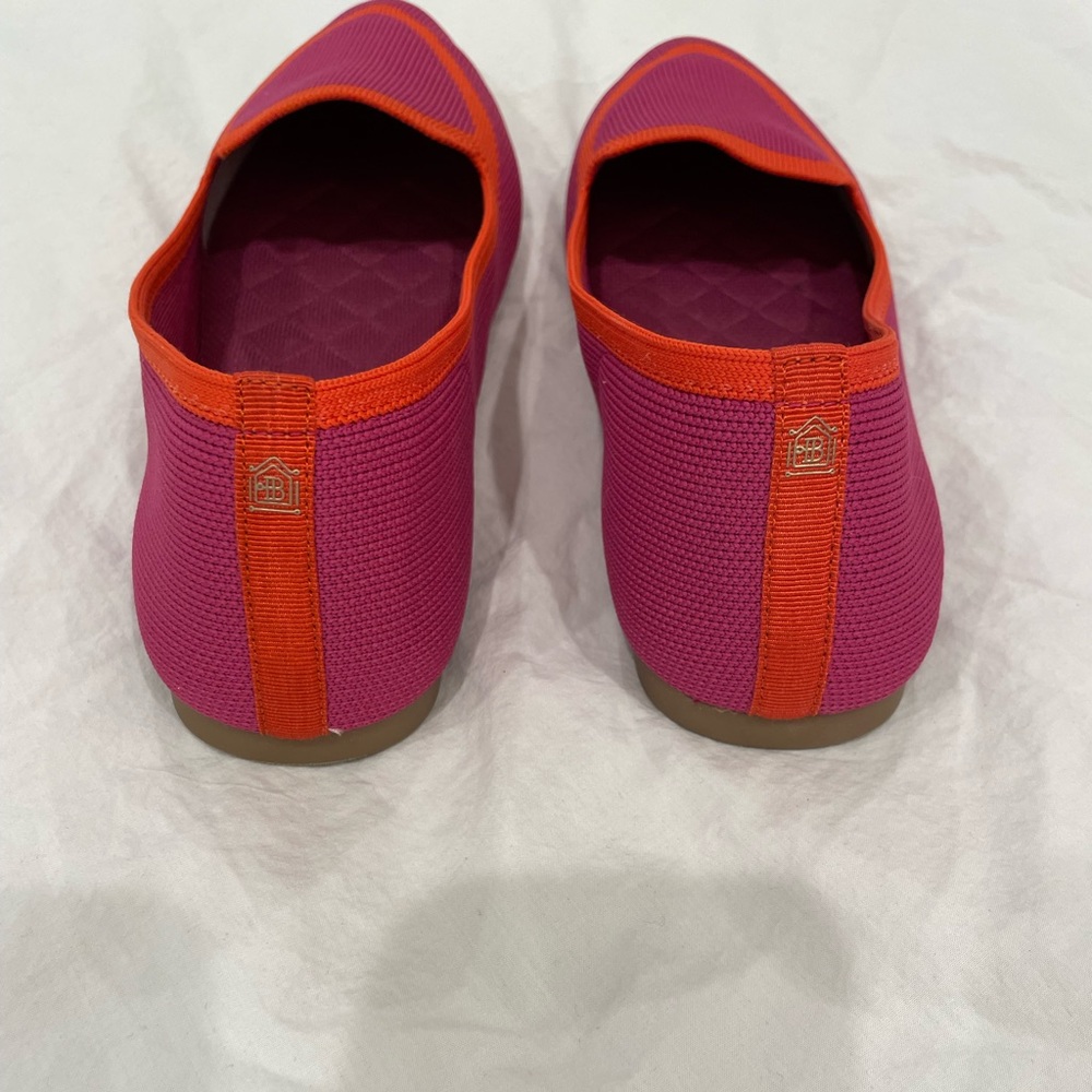 Birdies Fuchsia Pink Flats with Orange Trim
